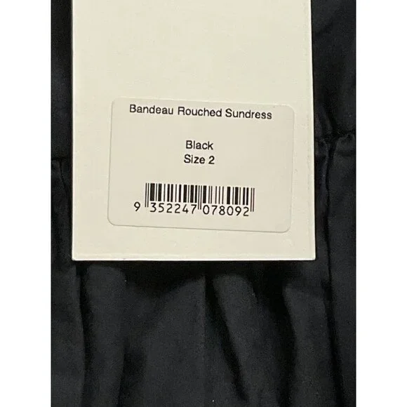 Matteau Bandeau Rouched Sundress in Black 2 New Womens Maxi Cotton Gown - Picture 8 of 16